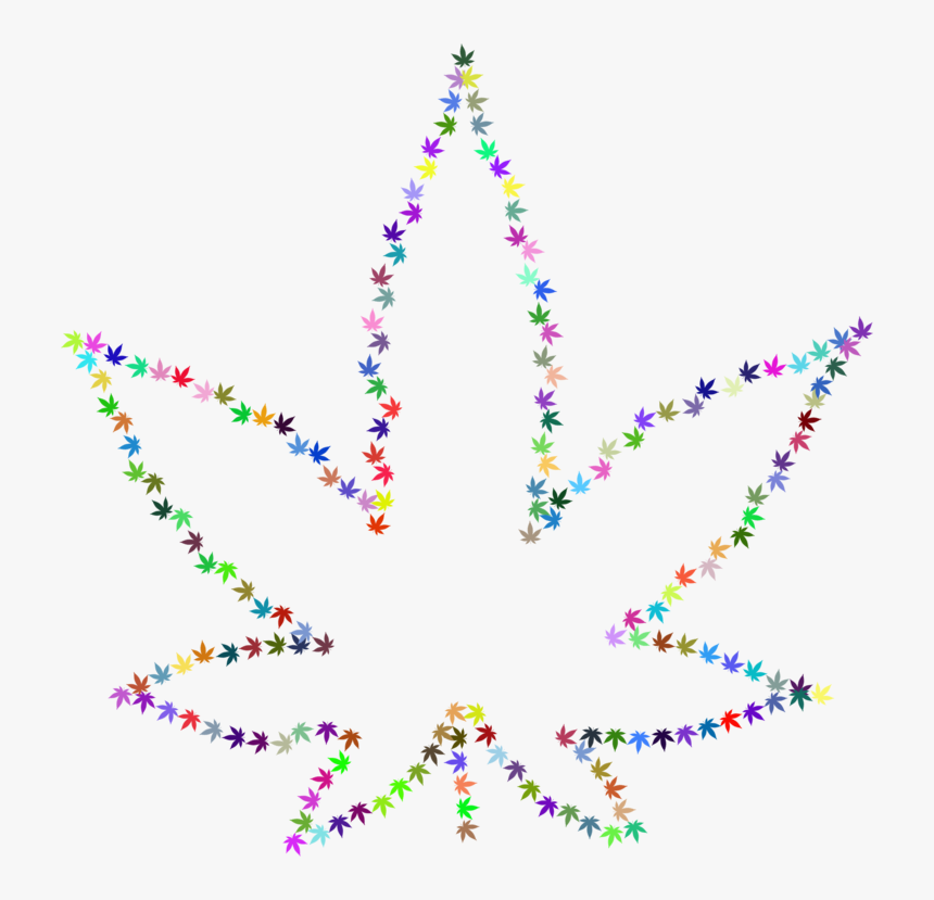 Line,art,symmetry - Outline Of Cannabis, HD Png Download