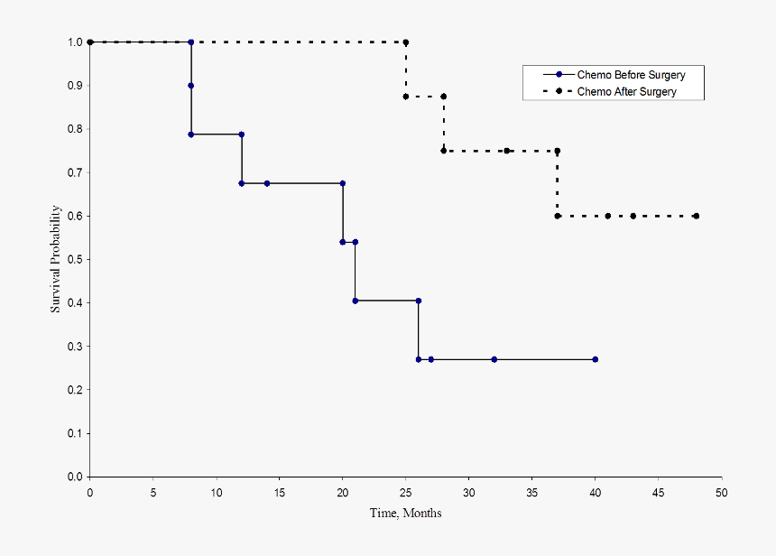 Survival Curves With Chemotherapy Before Or After Surgery - Survival Curve Example, HD Png Download