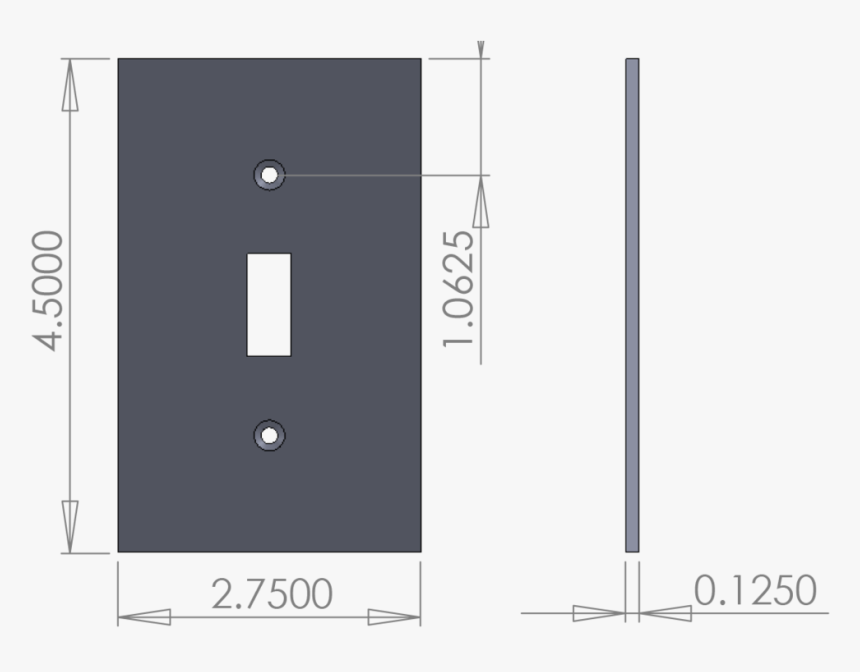 265-st Single Toggle Switch Cover Specifications, HD Png Download