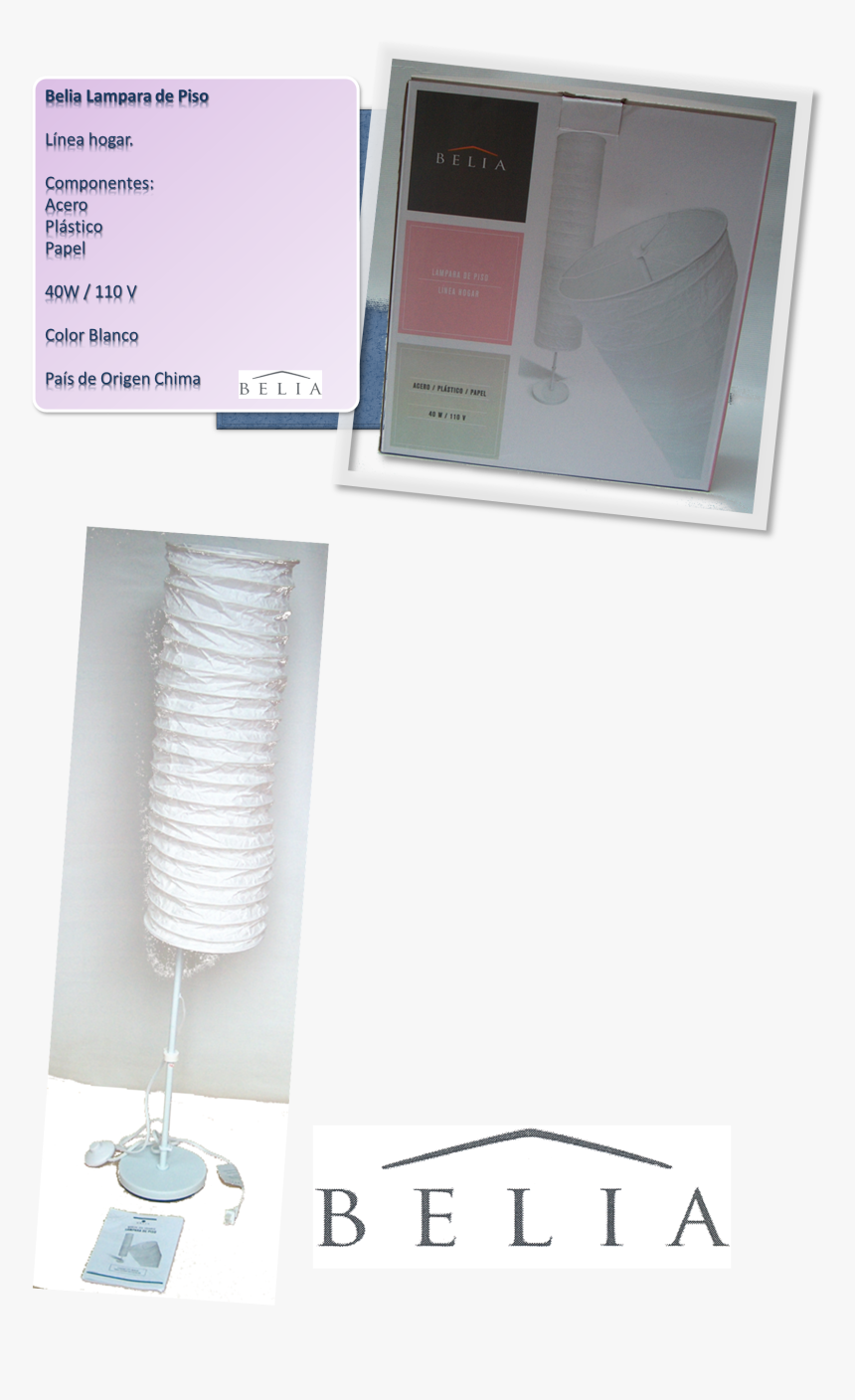 Lampara De Piso Belia, HD Png Download