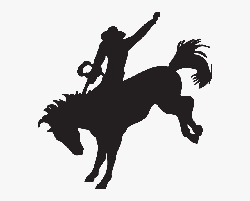 Horse Equestrian Bronc Riding Bronco Bucking - Cowboy Silhouette, HD Png Download