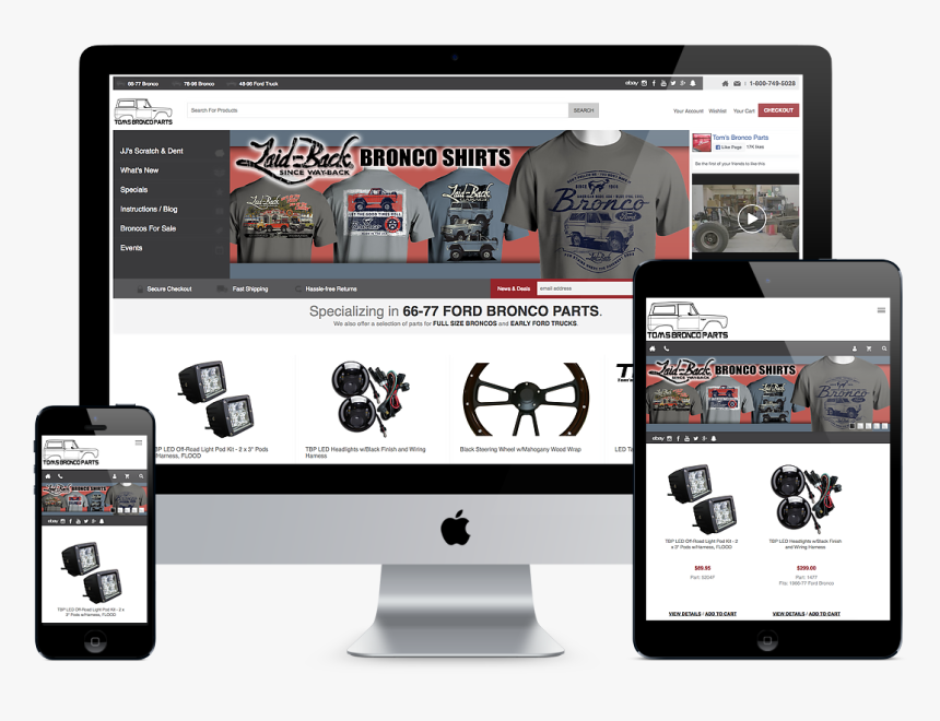 Tom S Bronco Parts Website Design - Imac 21.5 Inch Computer, HD Png Download