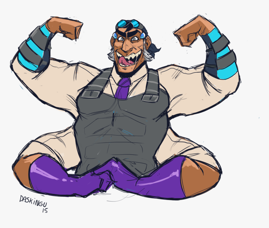 Look At This Bloody Incredible Drawing Of Cardiomegaly - Tf2 Medic X Classic Heavy, HD Png Download