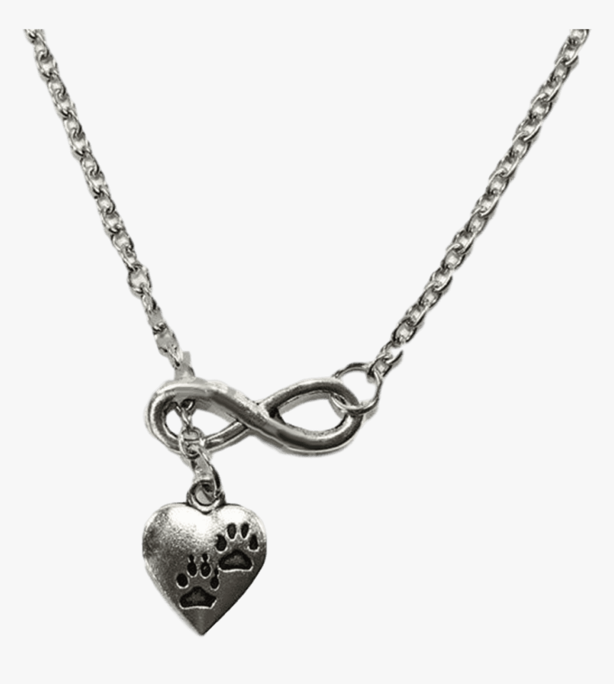 Cat Paw Print Heart Necklace - Necklace, HD Png Download
