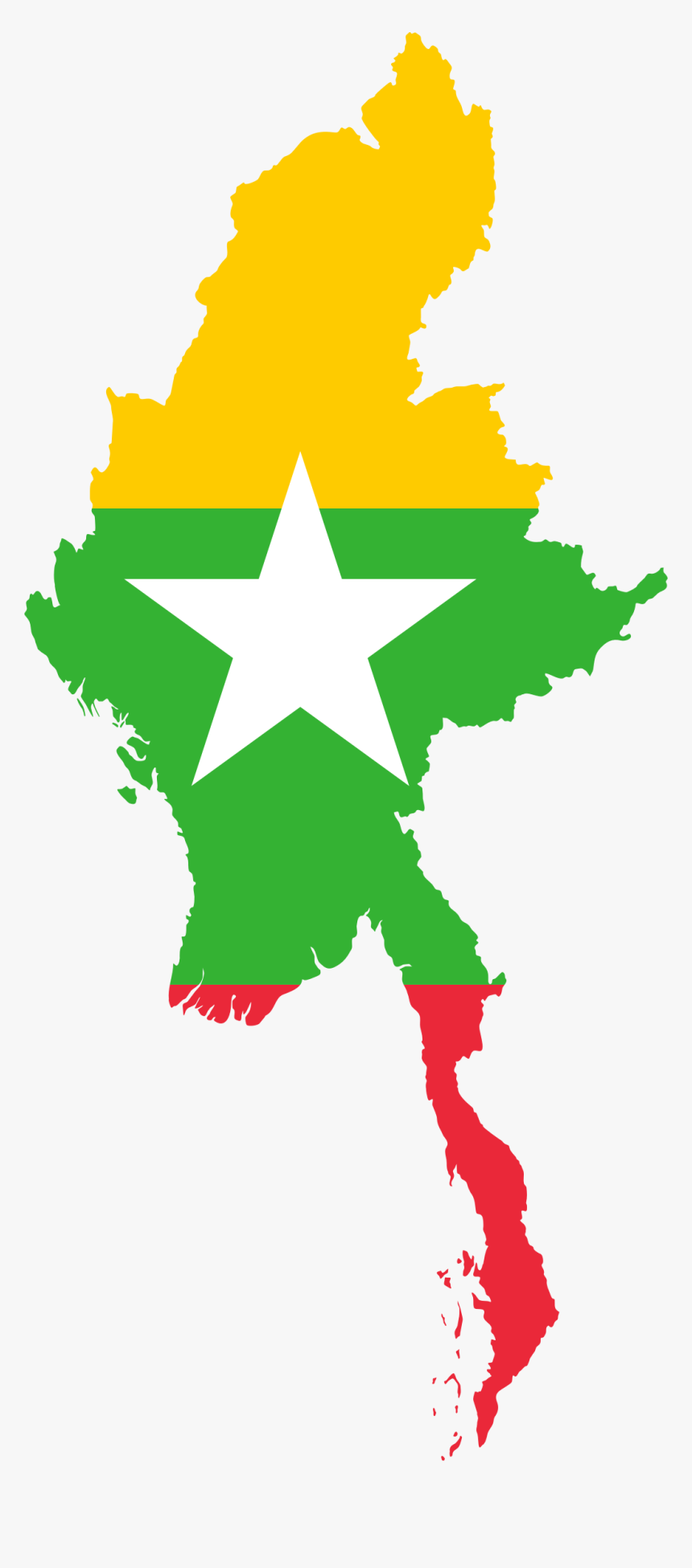 Borders Country Flag Free Photo - Myanmar Map Flag Png, Transparent Png