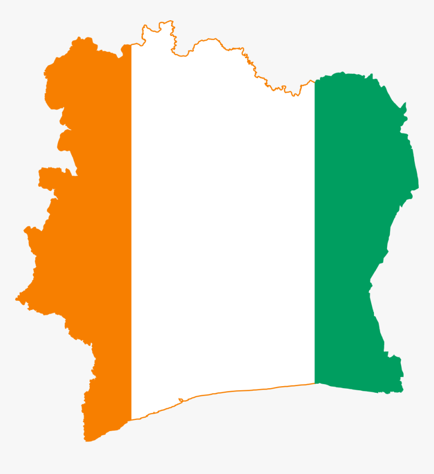 Ivory Coast Flag Map, HD Png Download