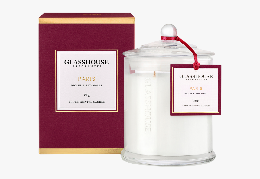 Paris Violet & Patchouli 350g Triple Scented Candle - Glasshouse Paris Candle, HD Png Download