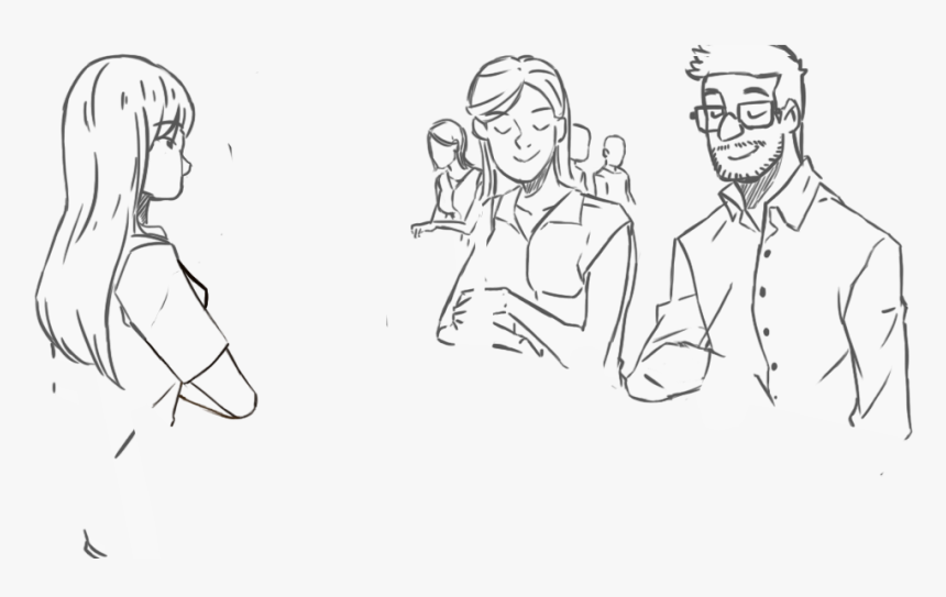 Outline Photo Of People In The Restaurant - Line Art, HD Png Download