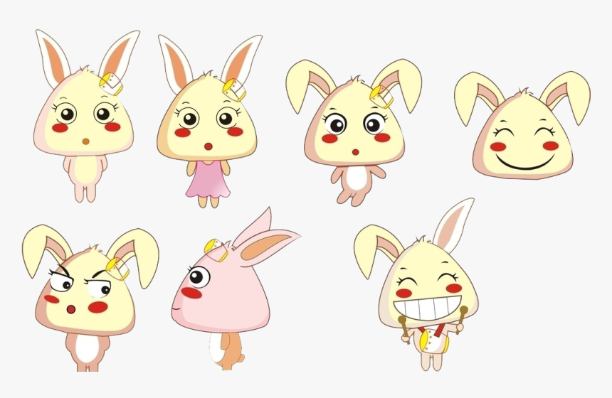 Cartoon Cuteness Rabbit - Cartoon, HD Png Download