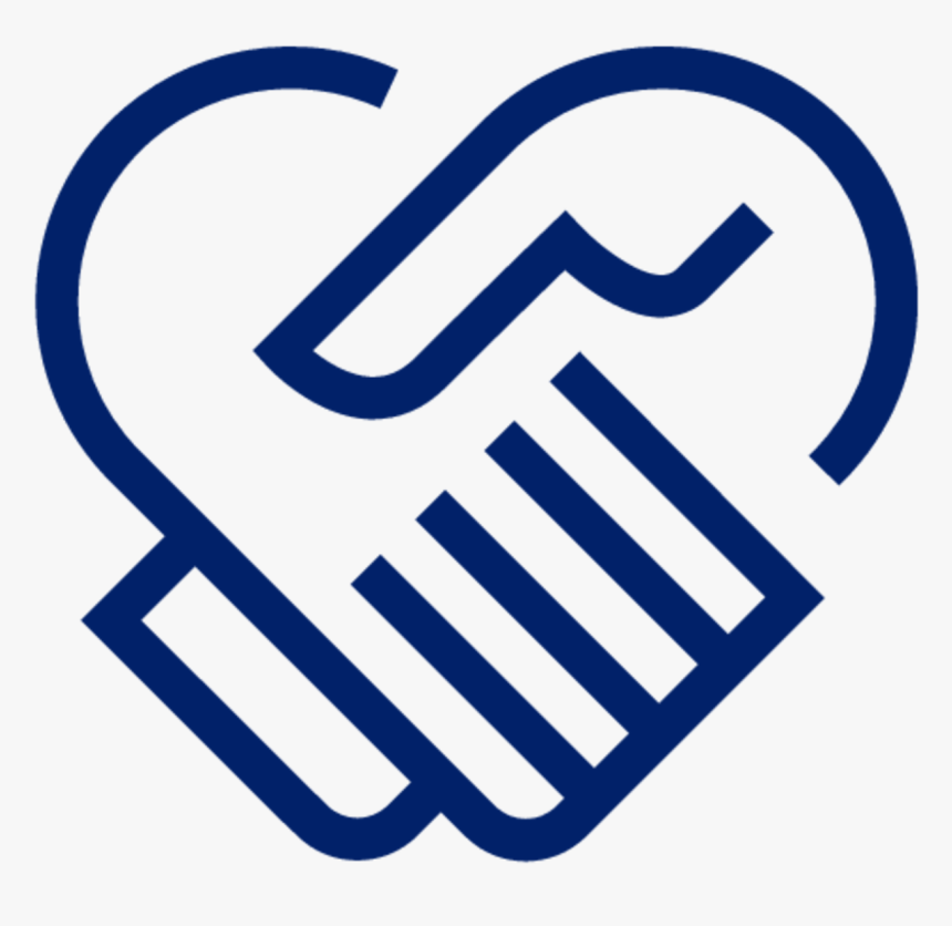 A Blue Icon Of Two Hands Holding, Shaping A Heart - Icon, HD Png Download