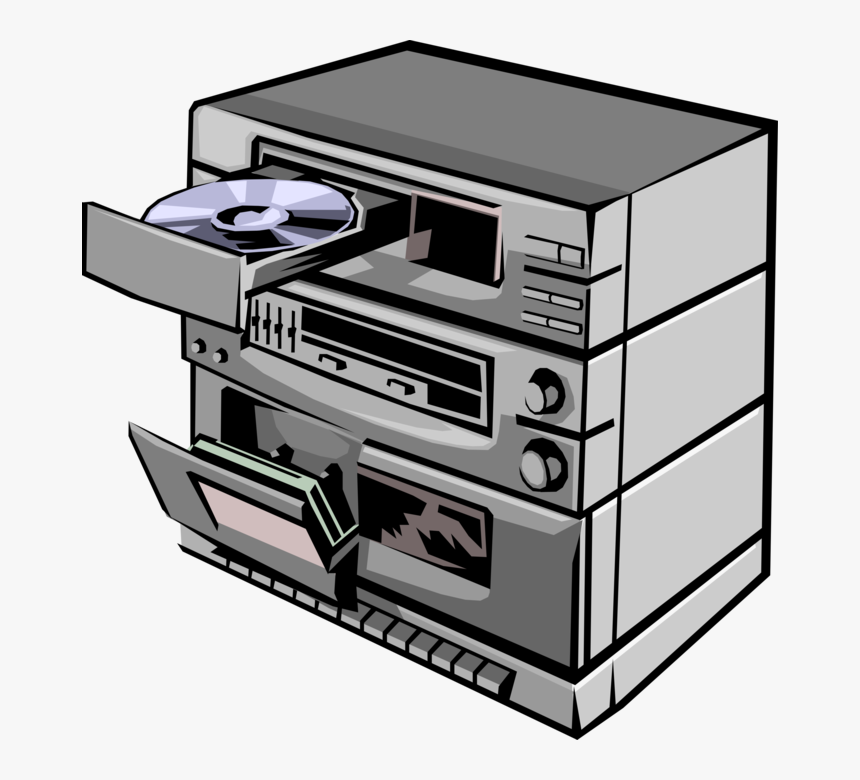 Vector Illustration Of Personal Home Stereo System - Cassette Deck, HD Png Download