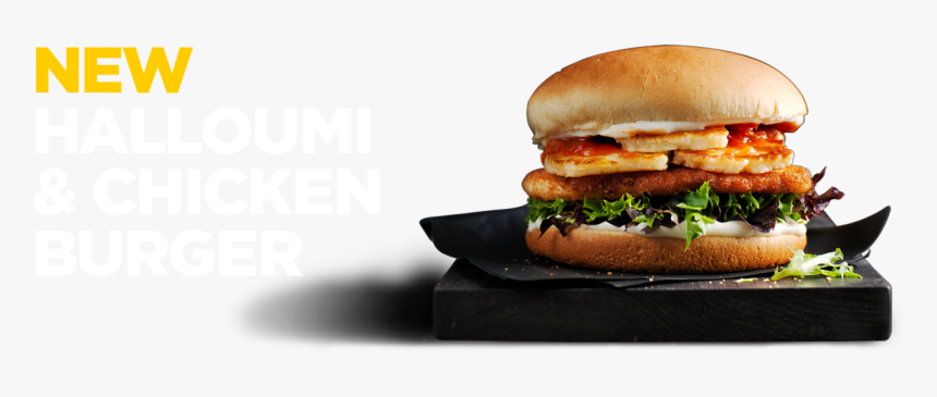 Halloumi & Chicken Burger - Fast Food, HD Png Download