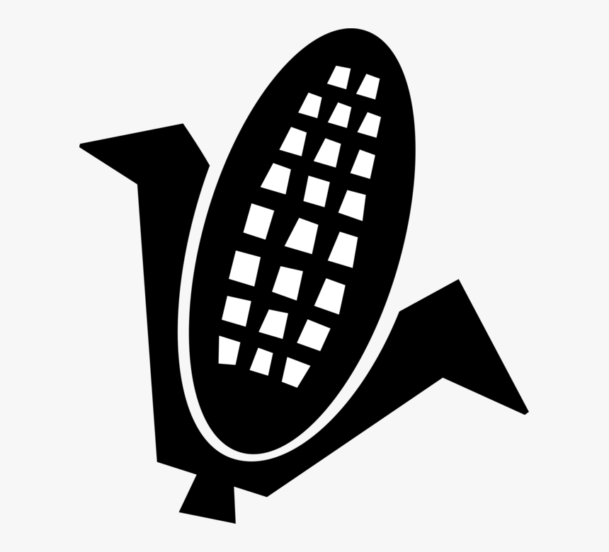 Vector Illustration Of Corn Husk Cob Of Corn Emblem, HD Png Download