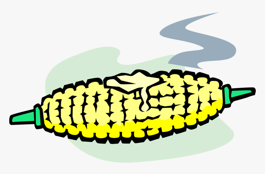 Vector Illustration Of Corn On The Cob Grain Plant - Corn On The Cob Clipart, HD Png Download
