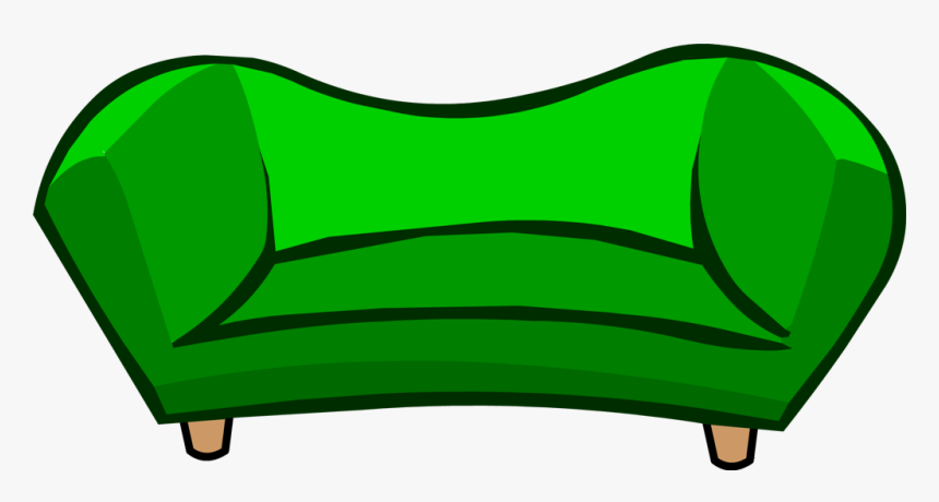 Green Couch - Sofas Club Penguin, HD Png Download