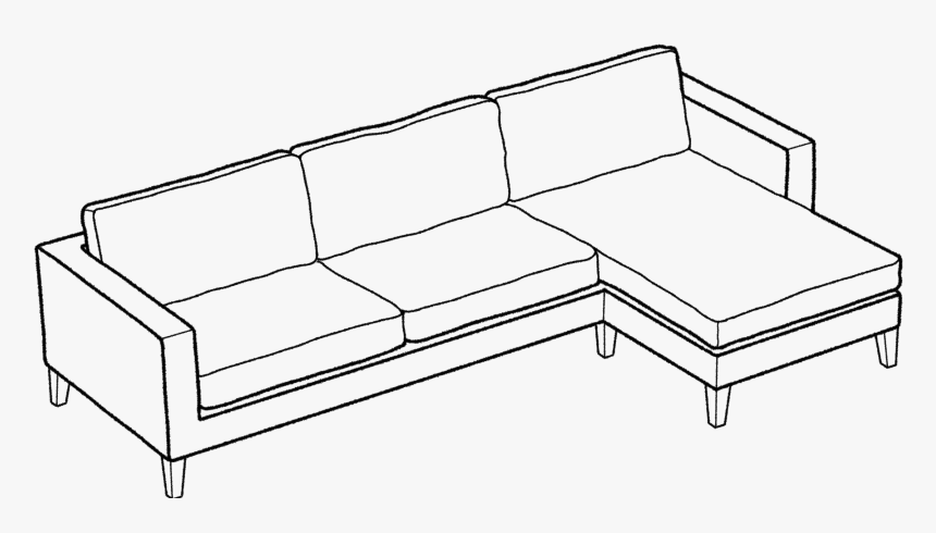 Shoreditch Sofa & Chaise, Right - L Shaped Sofa Outline, HD Png Download