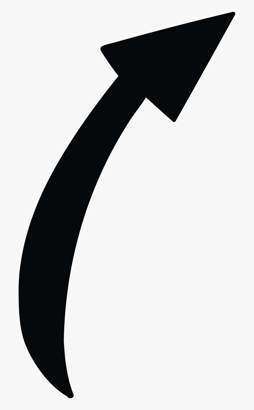 Right Up Arrow Black Tail Doodle, HD Png Download