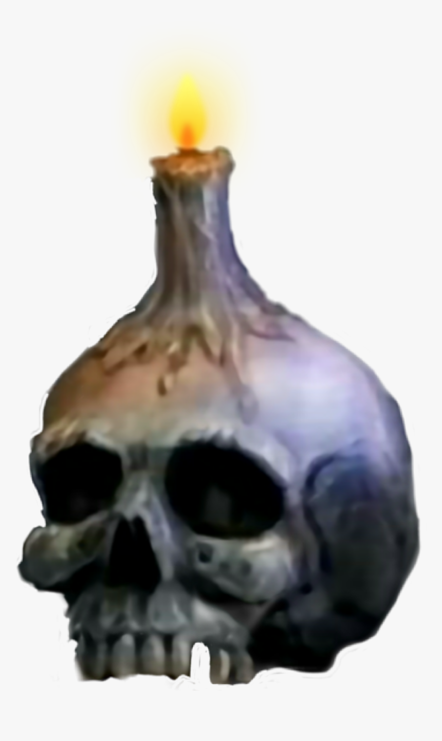 #skull #candle #gothic #halloween #witch #stilllife - Skull, HD Png Download