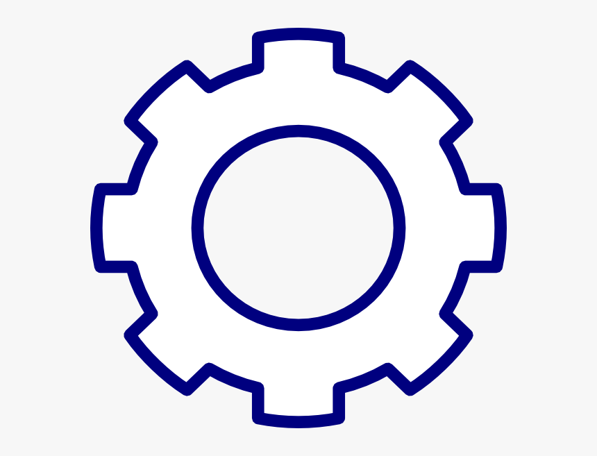 Blue Gear Clip Art At Clker Com - Gear Clipart Black And White, HD Png Download