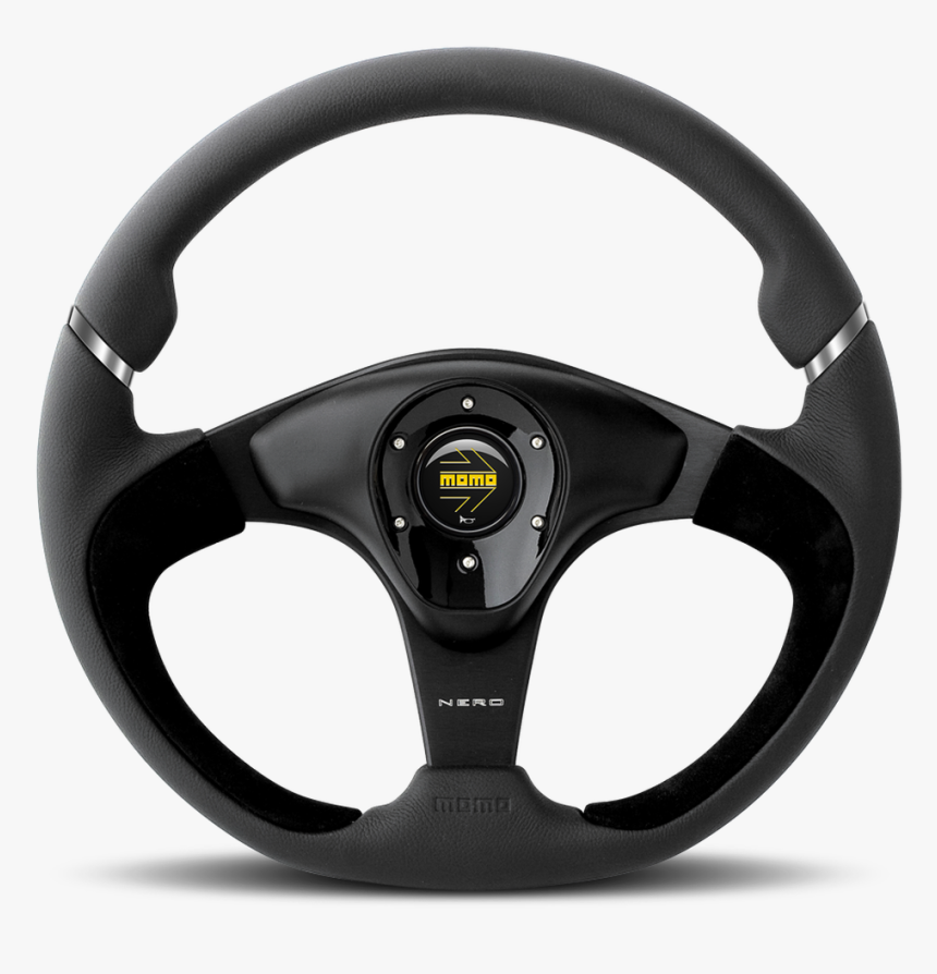 Momo Nero 350 Diam 38 Dish Black Leatherther/suede - Momo Steering Wheel, HD Png Download