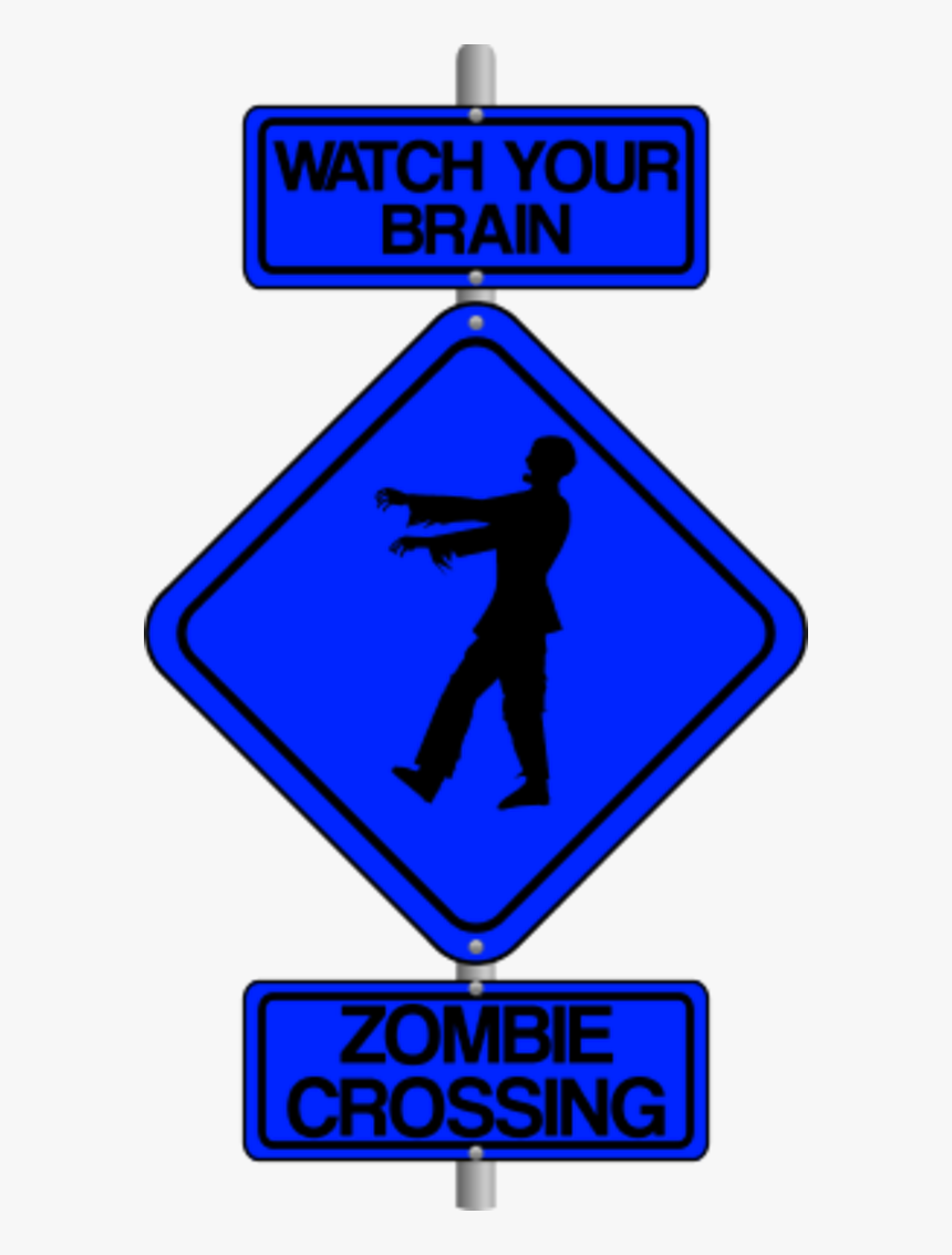 Zombie Crossing The Street Comic Traffic Sign - Traffic Sign, HD Png Download