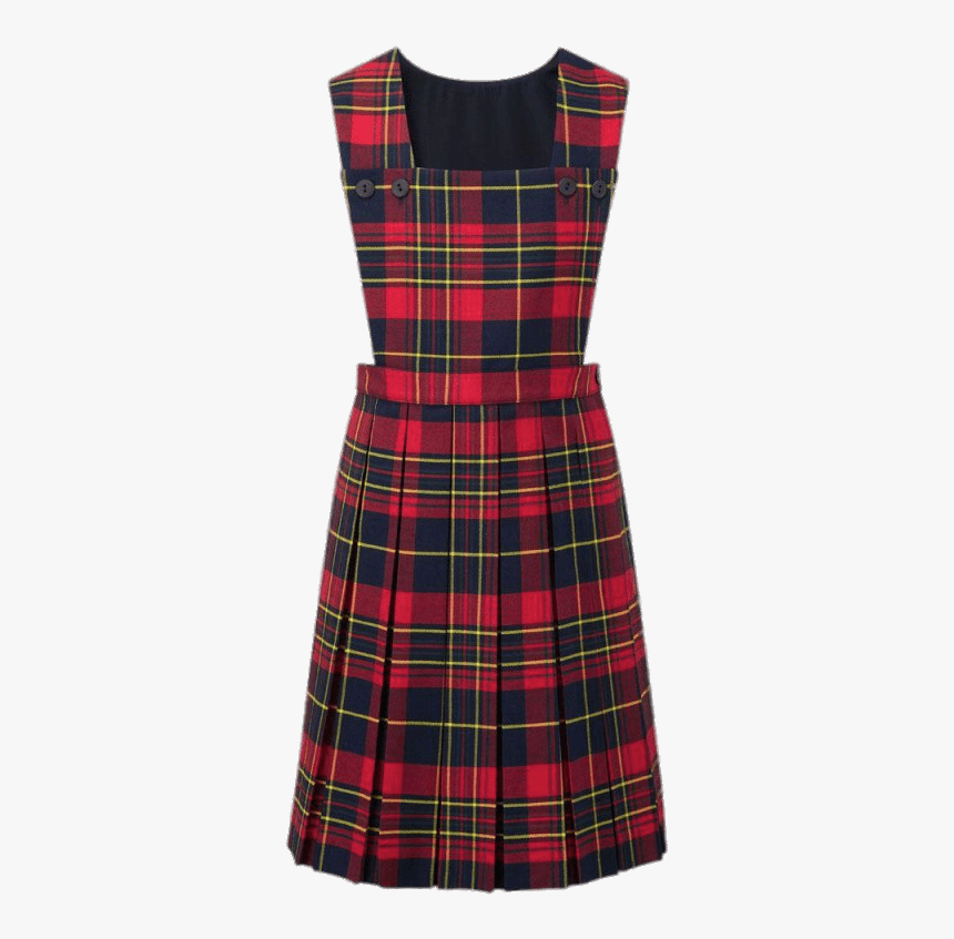 Red Tartan Pinafore - Girls Tartan School Pinafore, HD Png Download