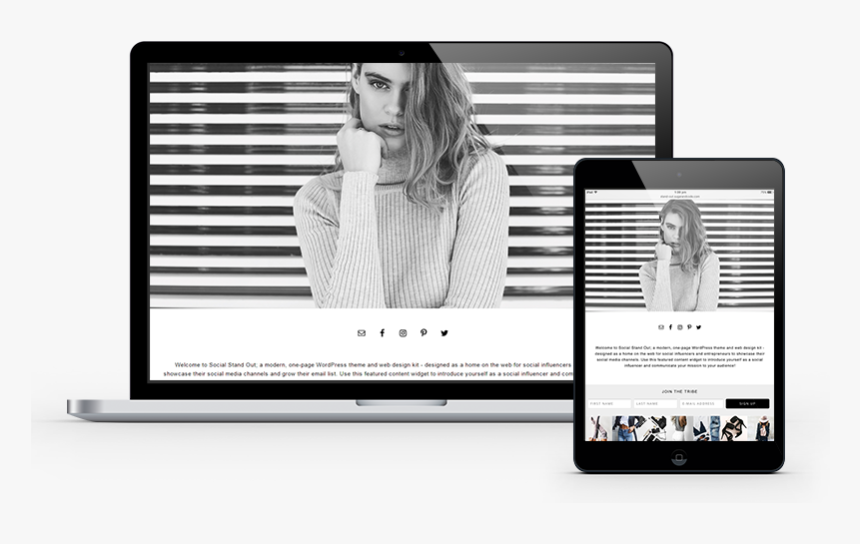 Influencer Theme Wordpress, HD Png Download