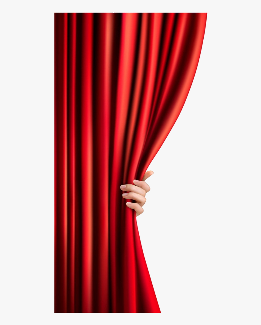Transparent Curtain Clipart - Hand Opening Curtain Png, Png Download