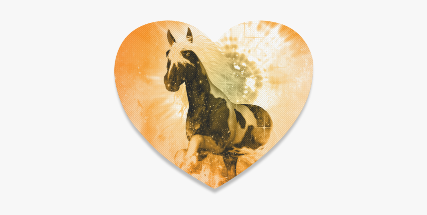 Running Horse Heart Coaster - Stallion, HD Png Download