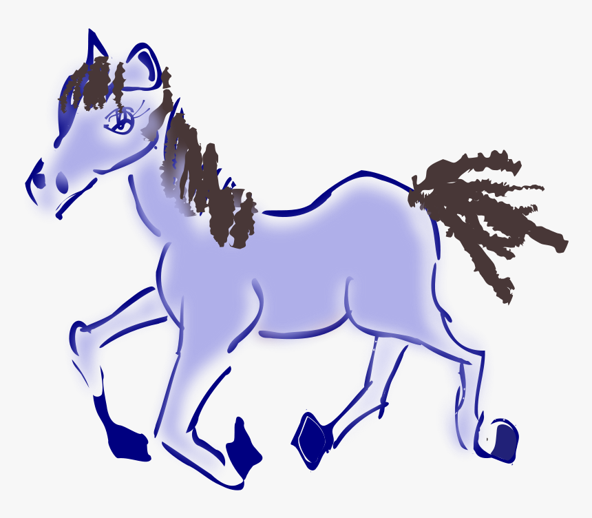 Running Horse - Purple Horse Cartoon, HD Png Download
