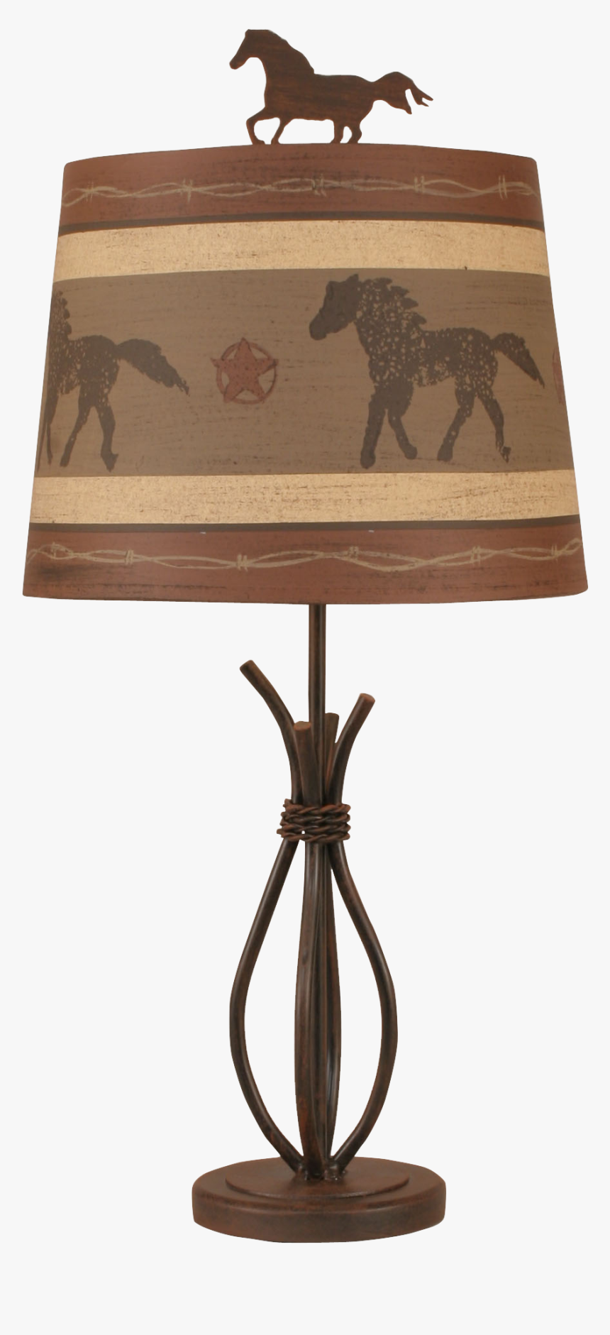 Rust Streaked Iron Stack Accent Lamp W/ Running Horse - Lamp, HD Png Download