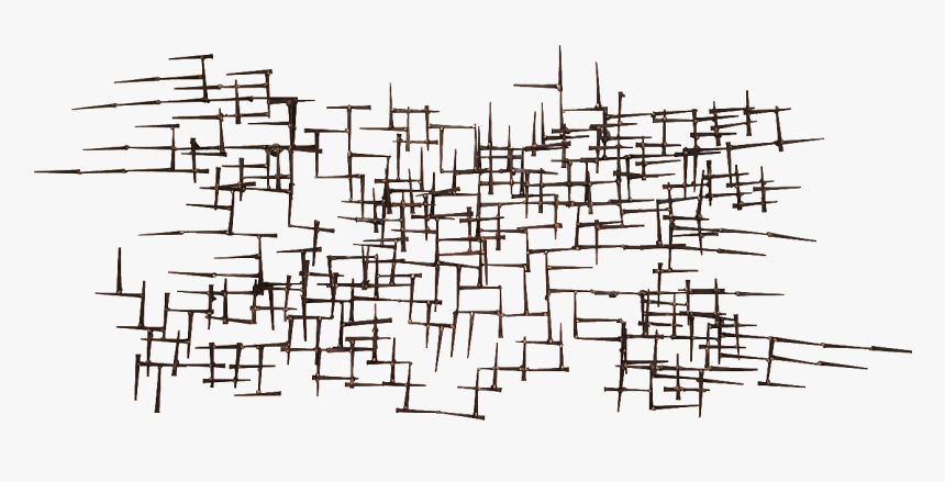 Abstract Metal Nail Wall Sculpture - Monochrome, HD Png Download