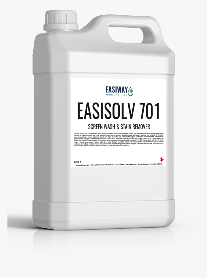 Easisolv™ 701 Screen Wash & Stain Remover - Fast Drying Textile General Chemical Cleaning Agent, HD Png Download