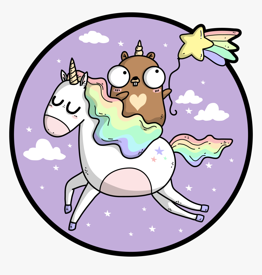 Golang Gopher Unicorn, HD Png Download