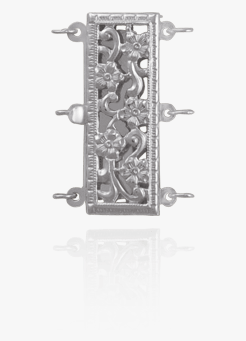 Filigree Rectangle Pearl Clasps - Titanium Ring, HD Png Download