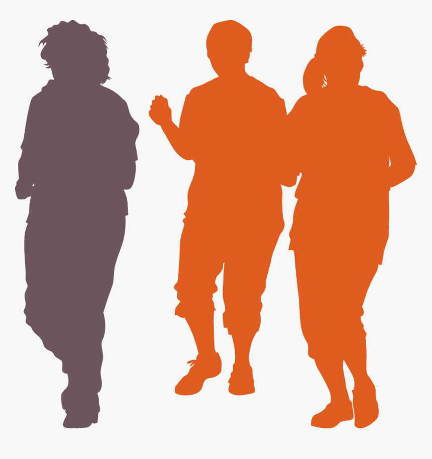Transparent Women Silhouette Png - Orange People Silhouette Png, Png Download