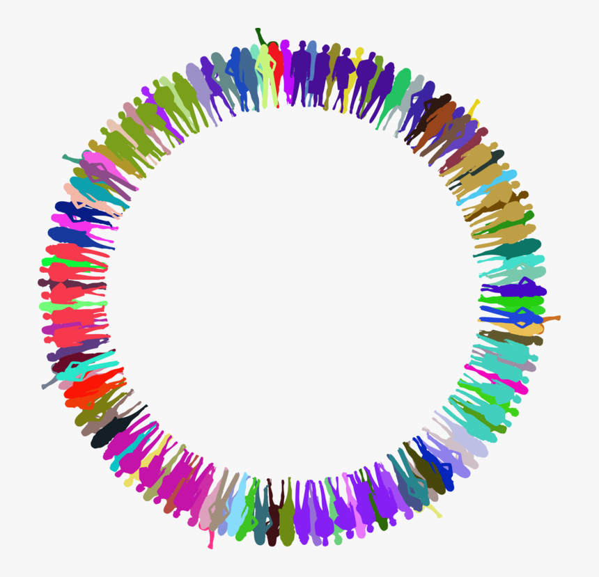 Circle,computer Icons,silhouette - Png Crowd In Circle, Transparent Png