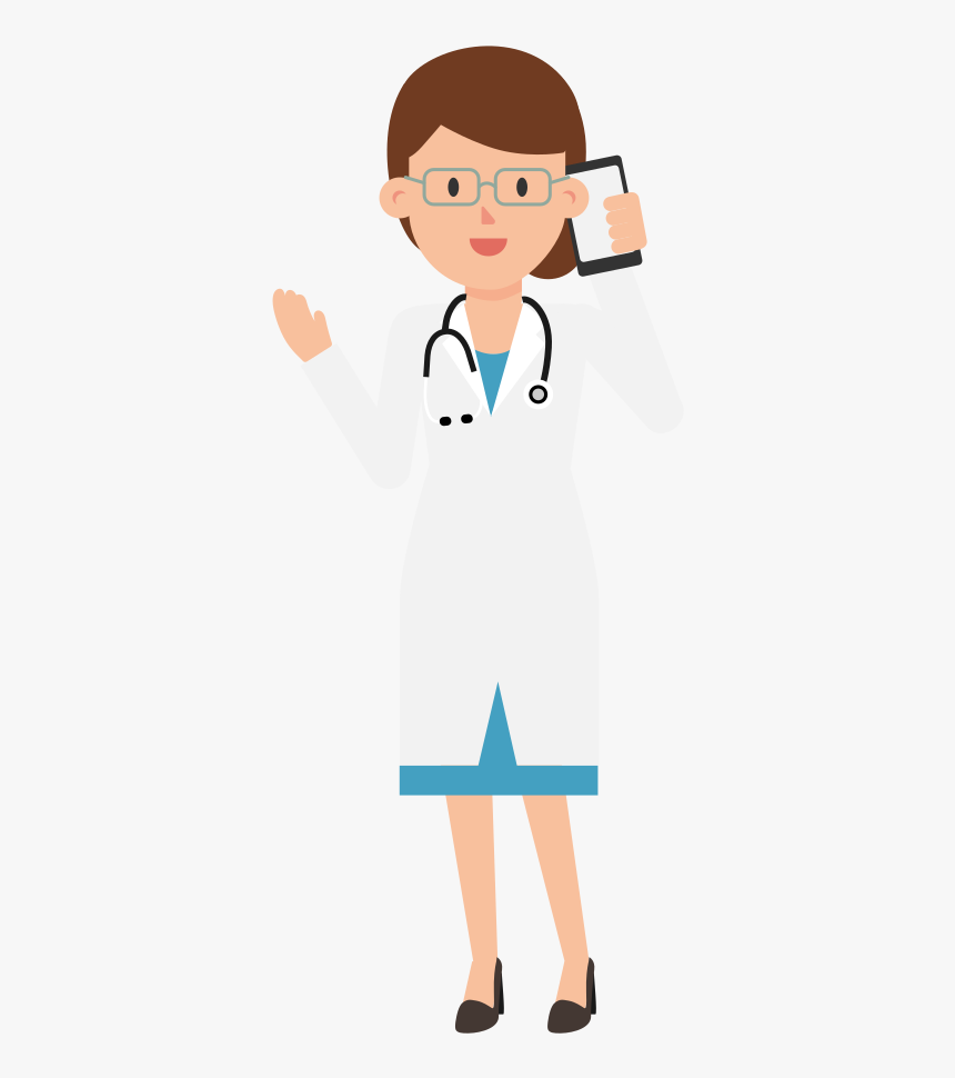 Doctor On Phone Cartoon , Png Download - Doctor Thumbs Up Transparent, Png Download