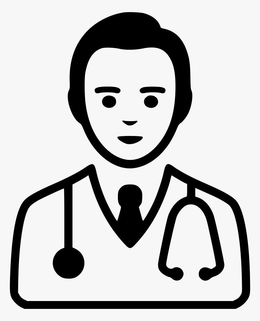 Doctor - Doctor Cartoon Black And White, HD Png Download
