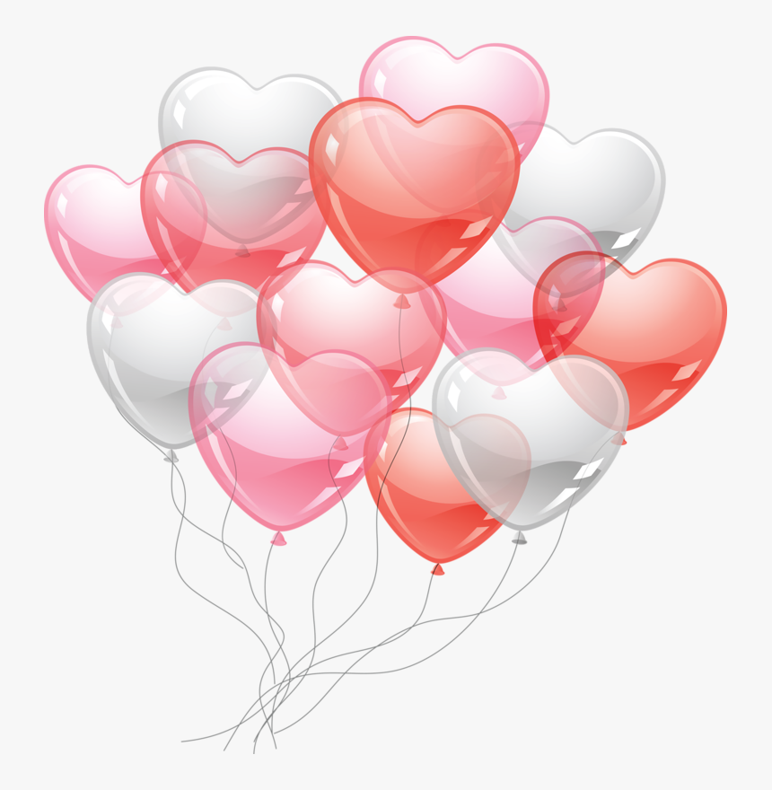 Happy Birthday Ballons, Valentines Balloons, Valentines - Pink Heart Birthday Balloons, HD Png Download