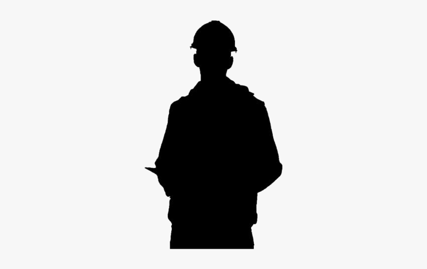 Male Construction Worker Silhouette Transparent Background - Silhouette, HD Png Download