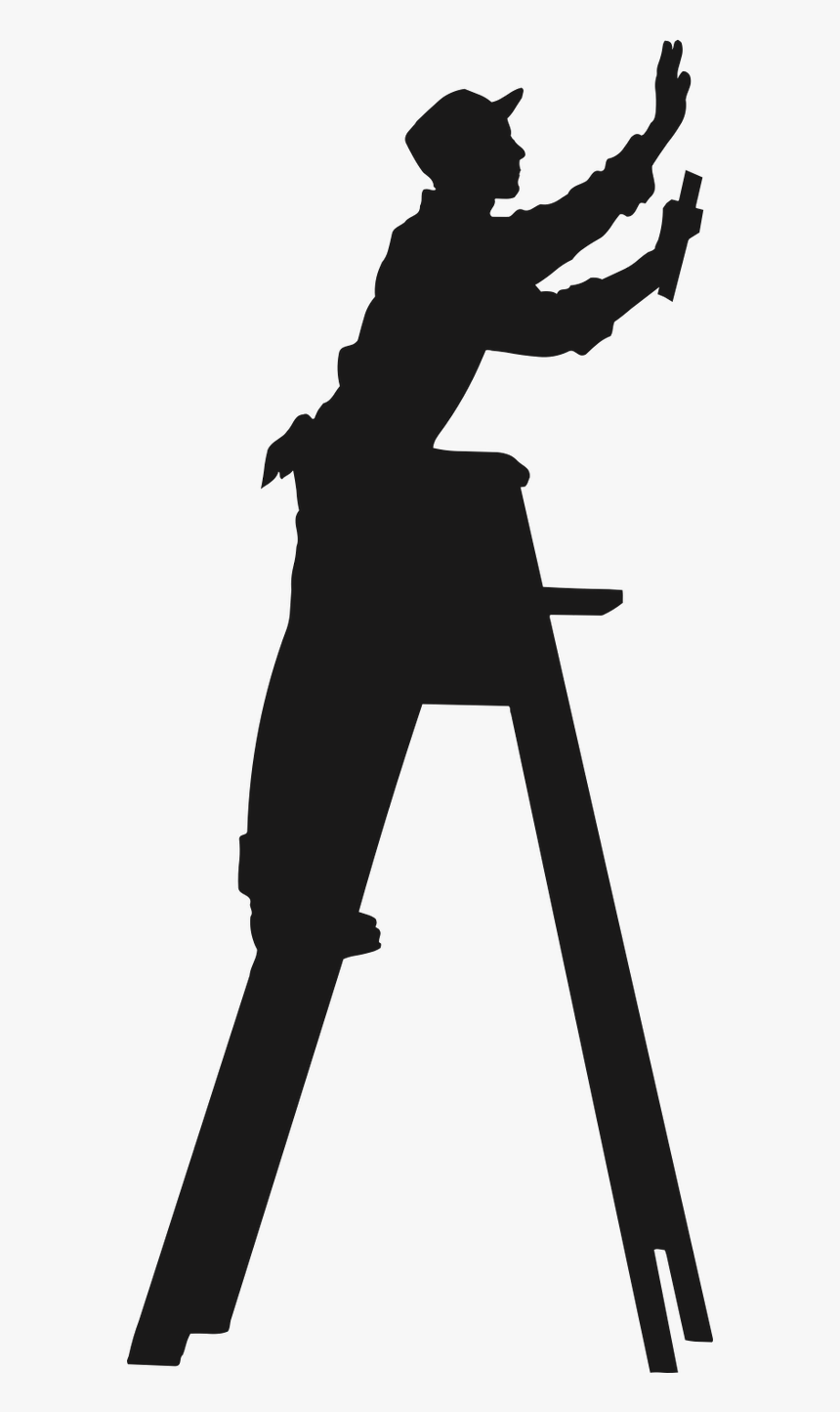 Residential Contractorhandyman Bellaire,oh By All Means - Painter Decorator Silhouette Ladder, HD Png Download