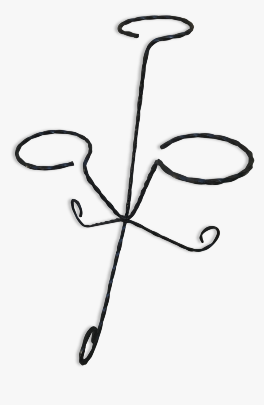 Plant Gate X3 Tripod Wrought Iron Black Metal - Drawing, HD Png Download