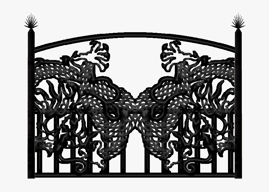 Dragon Wrought Iron Fence, HD Png Download