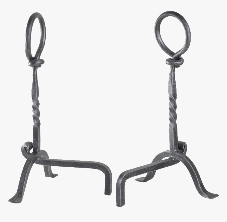 Ring Top Wrought Iron Fire Dog Pair - Iron Fire Dog, HD Png Download
