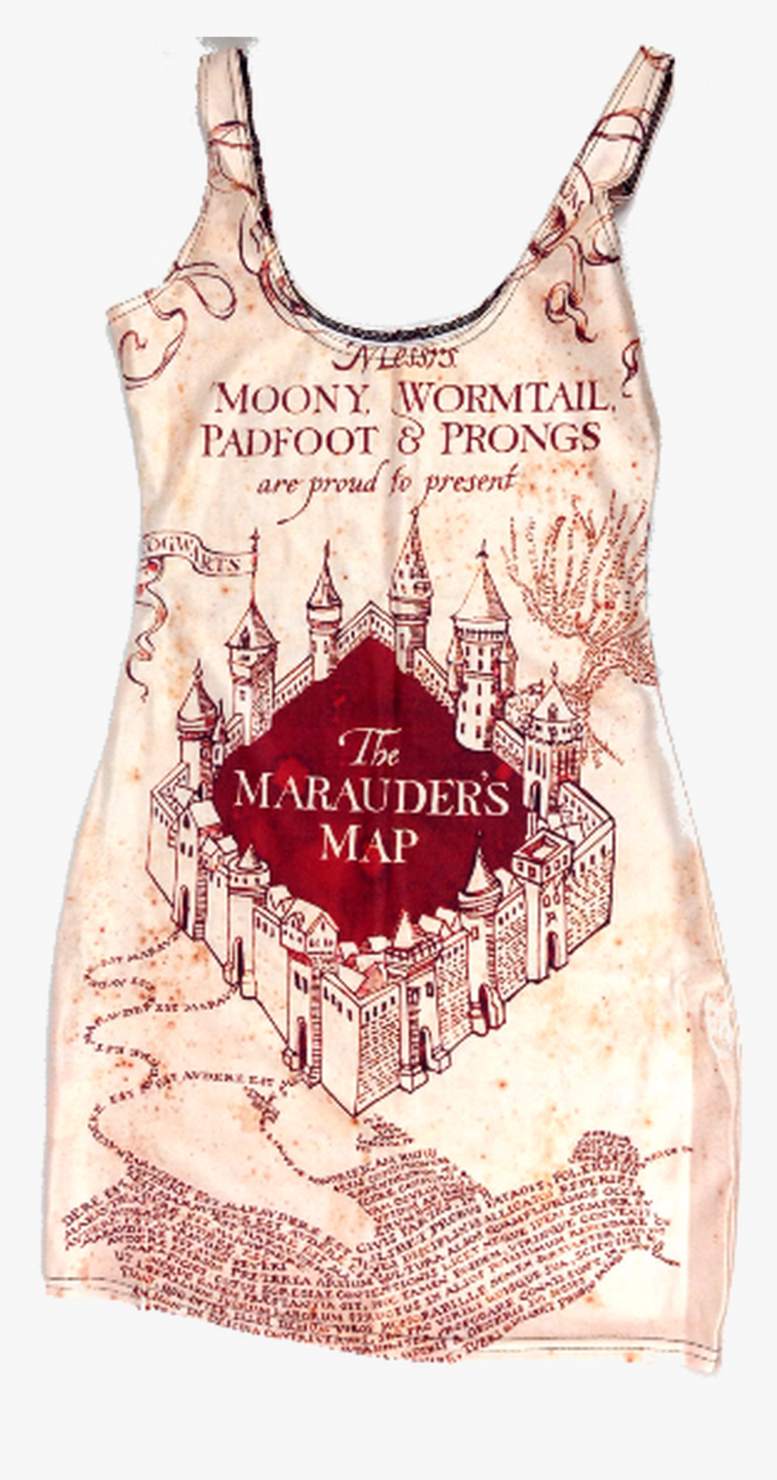 Marauder S Map Print Dress, HD Png Download