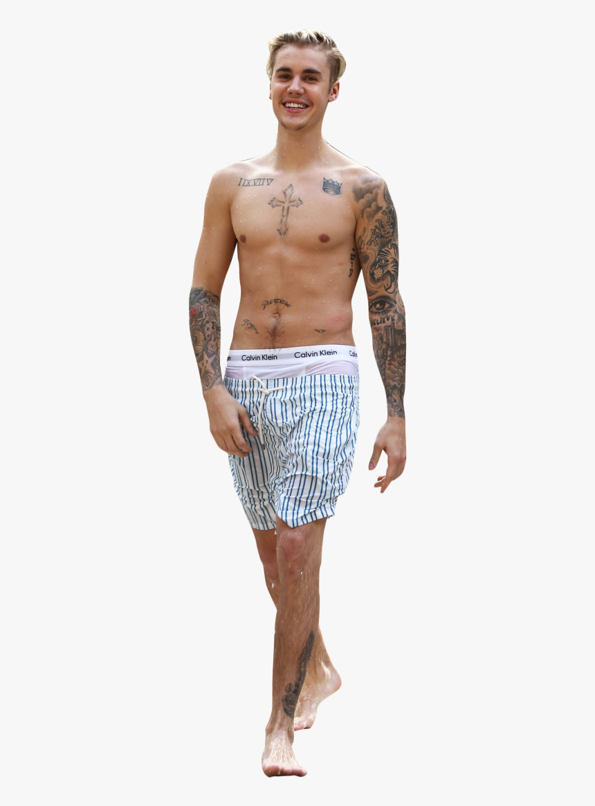 Justin Bieber In Underpants Png Image - Barechested, Transparent Png