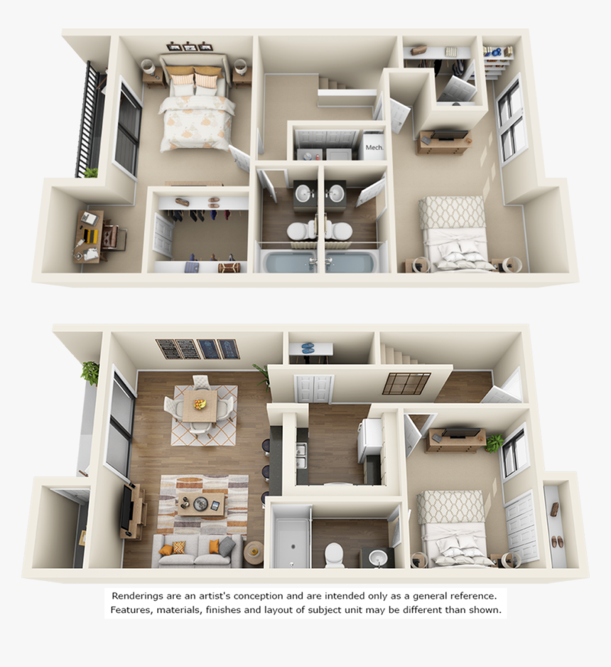 0 For The Cypress With Double Balcony Floor Plan, HD Png Download