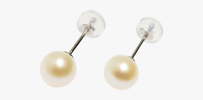 New 9k Gold Simple Earring Designs White Pearl Stud - Pearl, HD Png Download