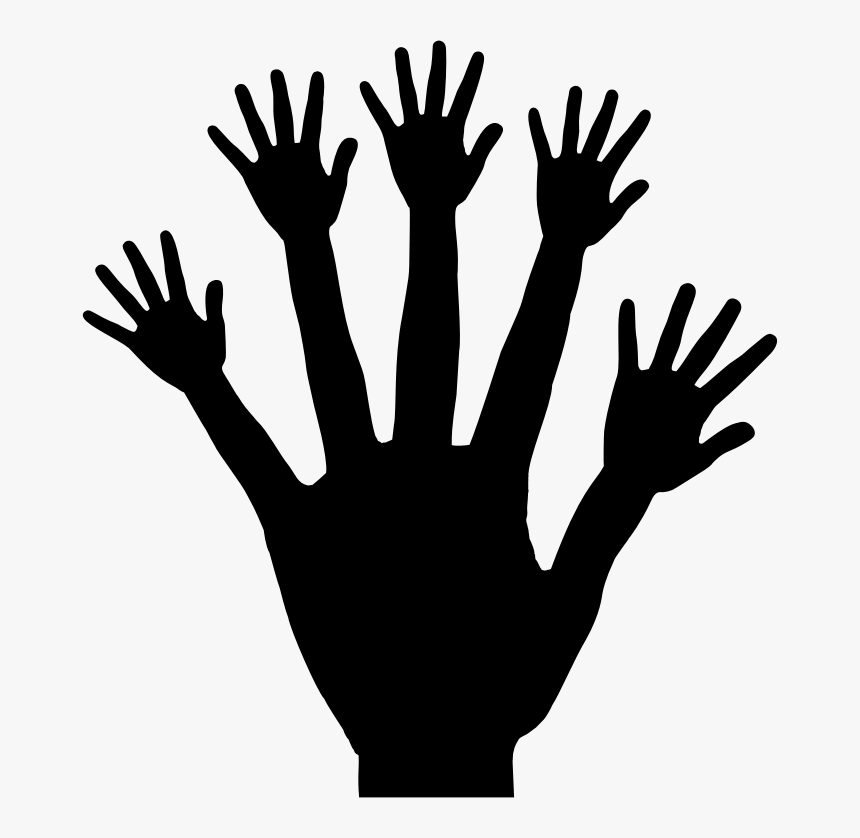 Hand Fractal Silhouette - Free Hand Fractal, HD Png Download